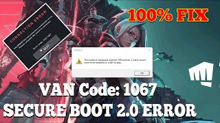 fix valorant error code van 1067 & secure boot 2.0 error on windows 11 || msi motherboard