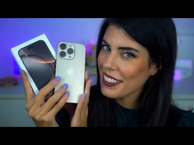 ASMR  Unboxing iPhone 16 Pro (Desert Titanium) + Applicazione Vetro (Whispering)