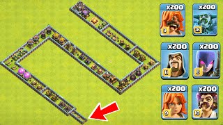 Who Can Survive This Difficult Trap on COC? Latest Best Trap VS Troops!