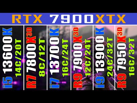 i5 13600K vs R7 7800X3D vs i7 13700K vs R9 7900X3D vs i9 13900K vs R9 7950X3D || PC GAMES TEST ||