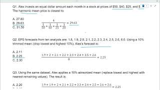 CFA Level 1 Quantitative Methods | Rates and Returns (LOS 2 Problems)