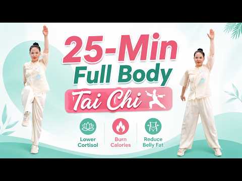 25-Min Full Body Tai Chi for Beginners | Lower Cortisol - Burn Calories - Reduce Belly Fat