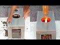 DIY Clean and Luxury Self-Made Smoke-Free Firewood Stove from cement and ceramic tile # 97