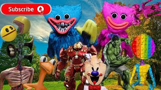 Hulk, Siren Head, Pop IT Head, Spider Man attacked me