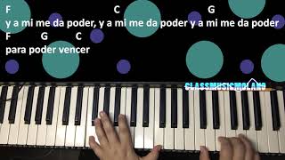 Video thumbnail of "Hay un río de vida que fluye en mi para piano letra con cifrado música cristiana"