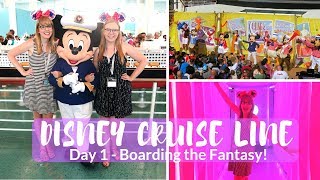 Boarding the Disney Fantasy!  Caribbean Disney Cruise | Day 1