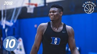 Zion Williamson Top 10 Plays from 2018 Duke Canada Tour
