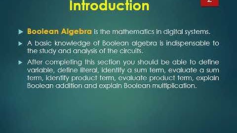 Chapter 4 Boolean Algebra & Logic simplification
