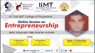 Online Session On Entrepreneurship Iic Cell Iimt College Of Polytechnic