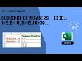 Generate Sequence of Number Categories - Excel: 1-5, 6-10, 11-15, 16-20...