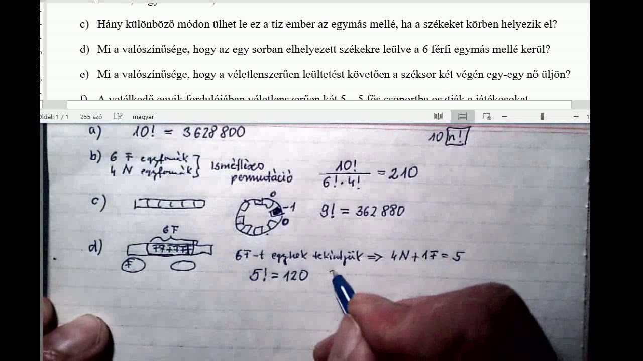 Összefoglalás: kombinatorika és valószínűségszámítás feladatsor