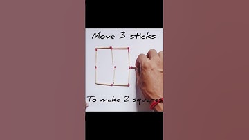 Move 3 sticks to make 2 squares #puzzle #viral #IQgame #matchstickpuzzle #genius