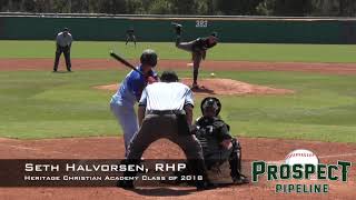 Seth Halvorsen Prospect Video, RHP, Heritage Christian Academy Class of 2018