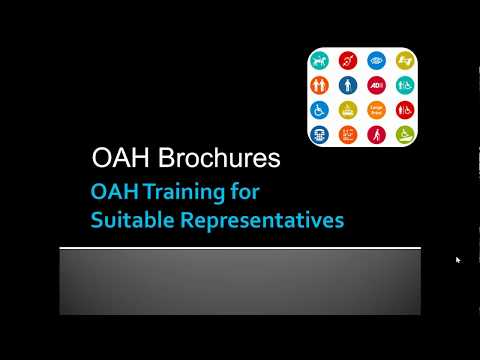 Suitable Representative Training on the OAH Brochures