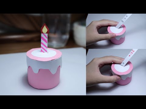 Làm hộp quà bánh sinh nhật mini cực xinh - How to make paper cake for explosion box