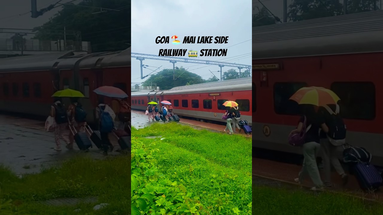 Karmali station🚉 goa 🌴is beside the carambolim lake 