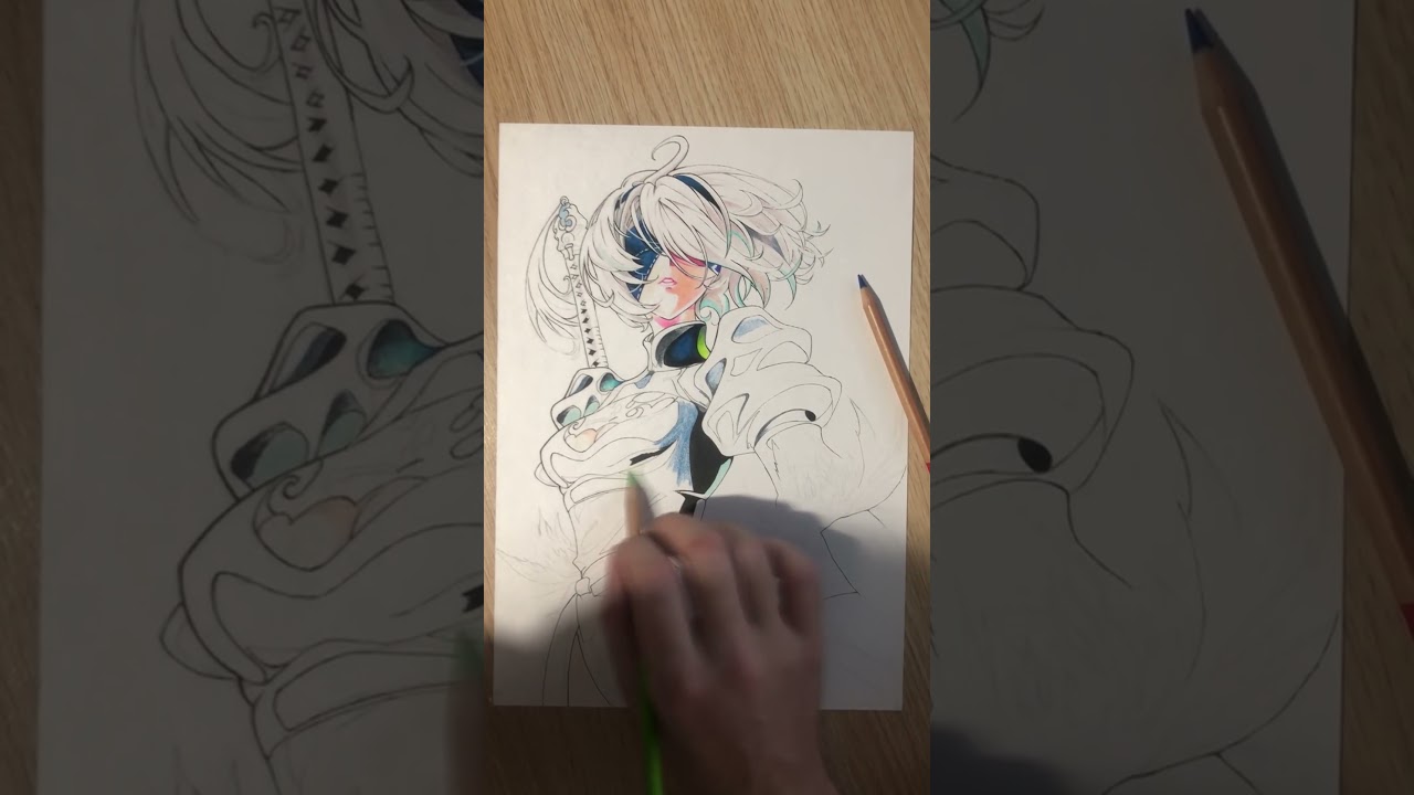 Drawing Anime 2B from NieR: Automata | Speed Drawing 