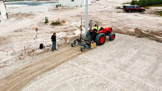 Laser grading process, beginning of every court surface