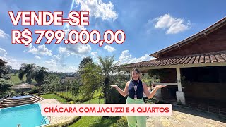 Chácara Com 2500M2 Piscina Jacuzzi E 4 Quartos Em Ibiúna