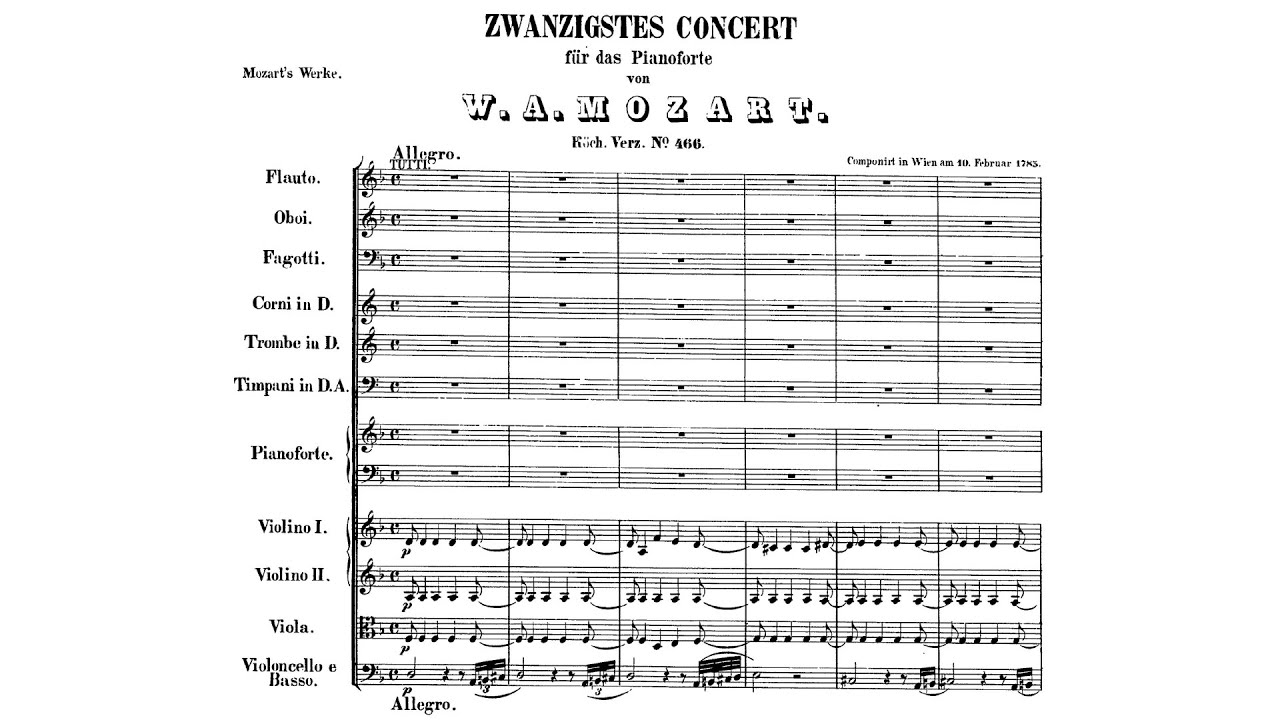 Mozart: Piano Concerto No. 20 in D minor, K.466 [Uchida/Tate