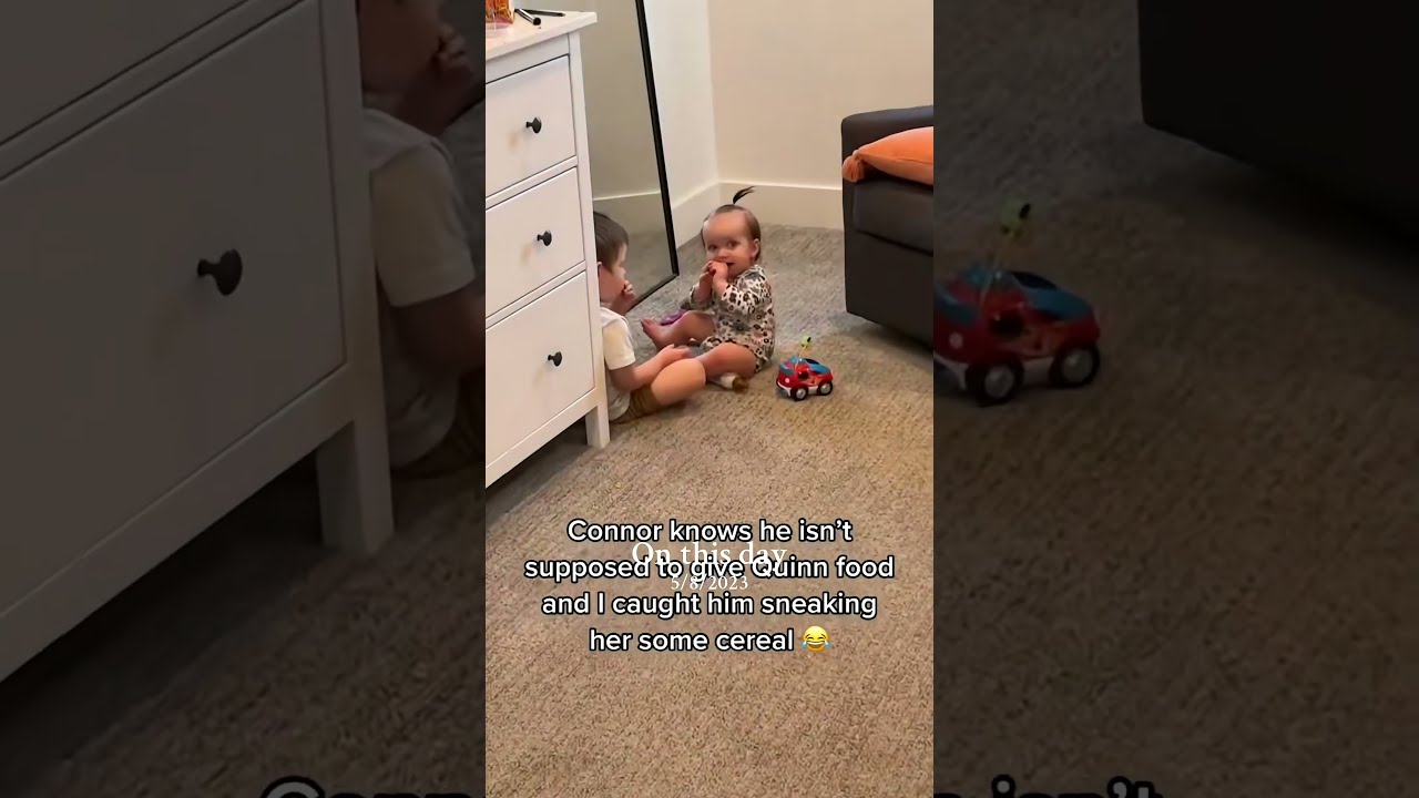 Caught Red Handed Big Brother Shares A Snack SiblingLove CaughtInTheAct AdorableKids
