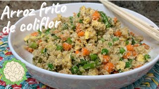 Como hacer arroz frito con coliflor-(Cauliflower Fried Rice)