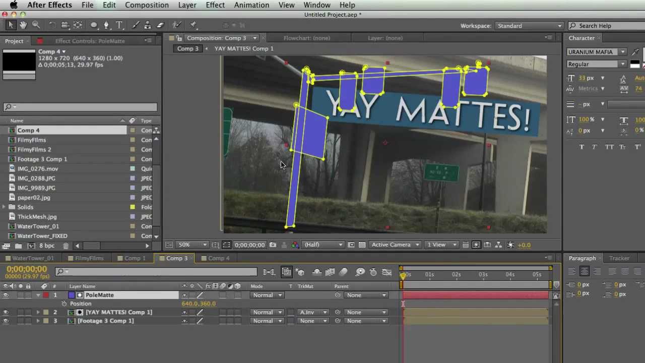 Discovering After Effects Training - Mattes - Rampant Design Tools