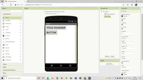 HOW TO CHANGE SCREEN TITLE BY CLICKING ON BUTTON IN MIT APP INVENTER//CODING WITH ADI//.