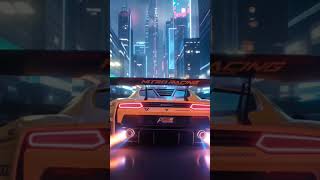 The ultimate neon speed rush: a sleek sports car dominates a futuristic city., 🏎️🏎️#cyberpunk #cars