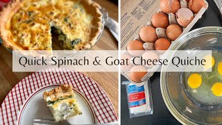 Quick spinach and goat cheese quiche