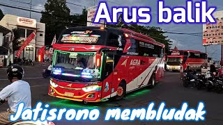 terminal jatisrono banjir penumpang arus balik