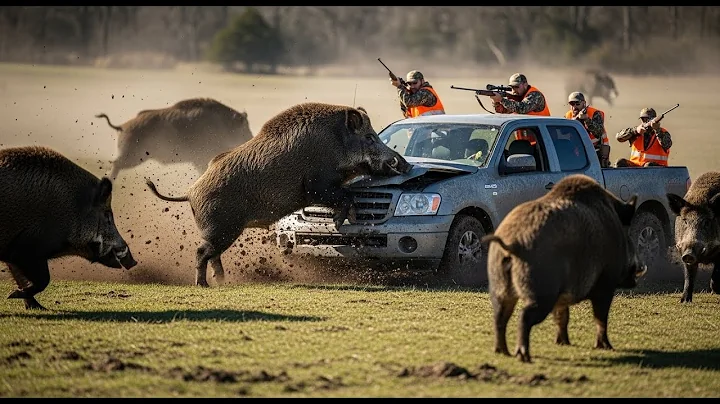 🔥100 GIANT Wild Boars ATTACK Hunters - How Texas Farmers Fight Back Against Invasive Hogs