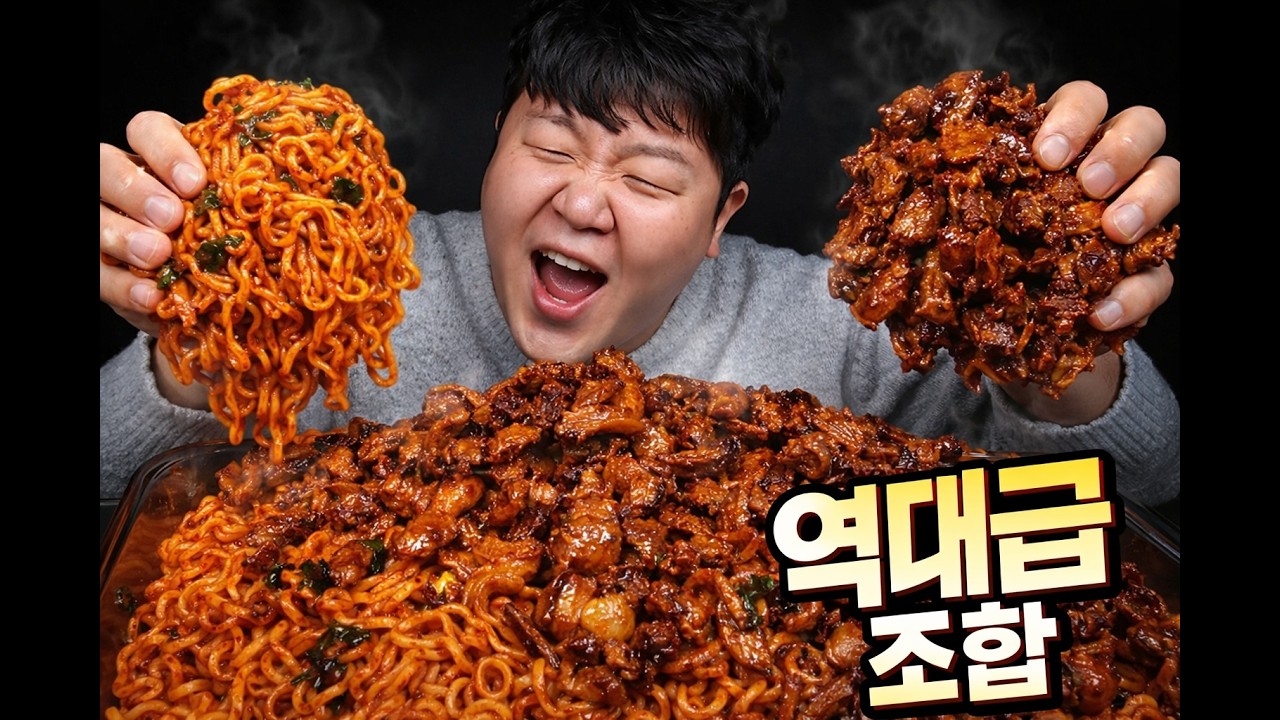 밥이랑 먹으니 꿀맛! 스파게티&제육 먹방