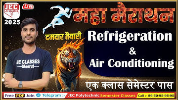 महा मैराथन Refrigeration & Air Conditioning ( RAC ) 4th Sem. बस इतना पढ़ लो हो जाओगे 100% पास | JEC