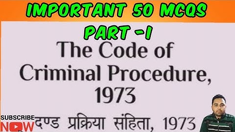 MCQs on Criminal Procedure Code, 1973 | Multiple Choice Questions | For all judiciary exams | Part-I