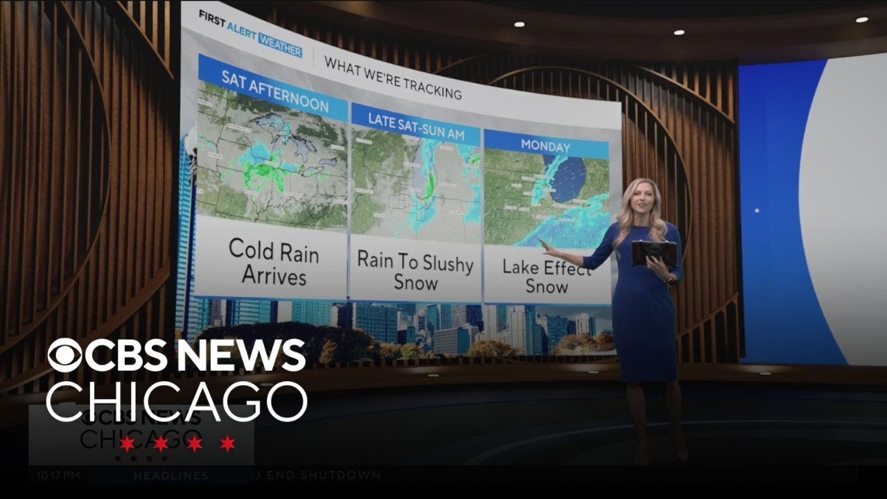 Cold rain Saturday turns to slushy snow by Sunday - YouTube