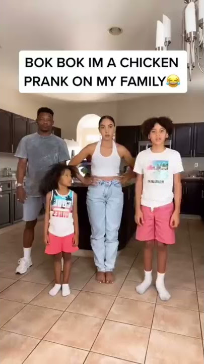 Bok bok I’m a chicken prank on family #shorts #thebeverlyhalls