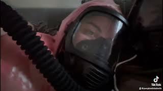 Gasmask breathing couple #cosplay #gasmask #hazmat #pvc #raincoat #pvc #respirator #rubber