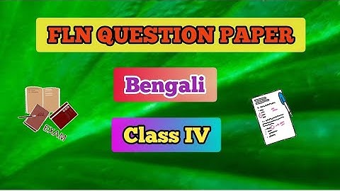 FLN Question Paper| Foundational Literacy And Numeracy Assessment| Bengali| Class IV #question #FLN