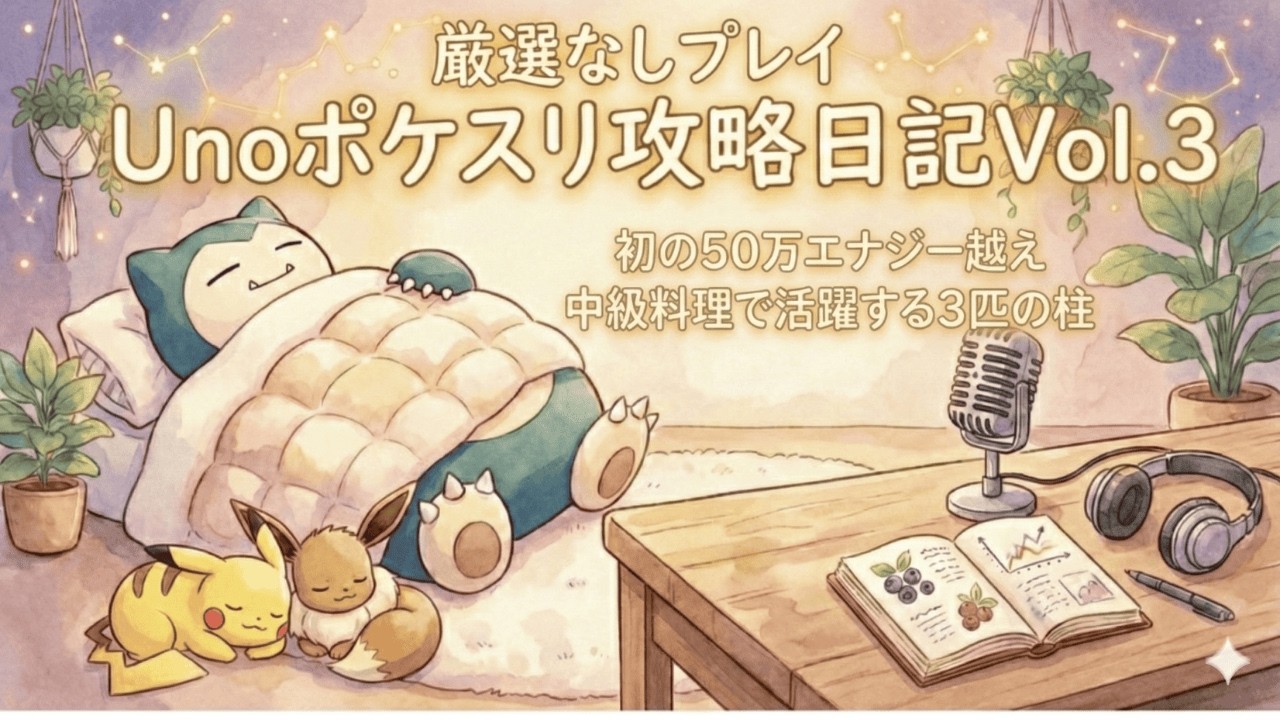 【厳選なし】ポケスリ攻略日記Vol 3｟初の50万越え、中級料理への方向性｠