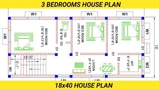 18x40 SQFT HOUSE PLAN | 18*40 SIMPLE HOUSE PLAN | SINGLE STORY MAKAN KA NAKSHA