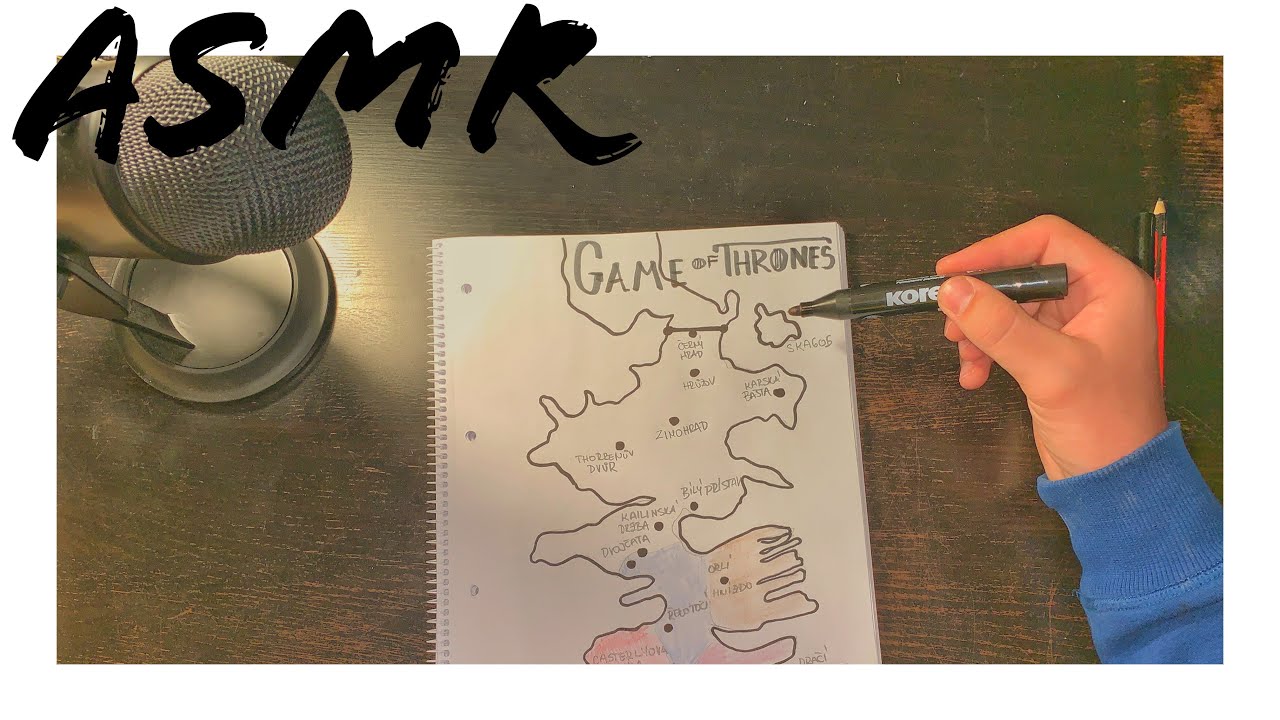ASMR CZ- Hra o trůny, kreslení mapy/ Game of thrones