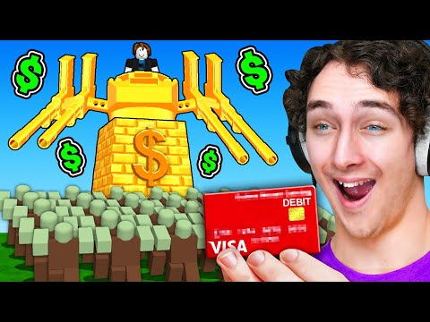 I Spent 100,000 On The Strongest Tower In Roblox Tower Defense