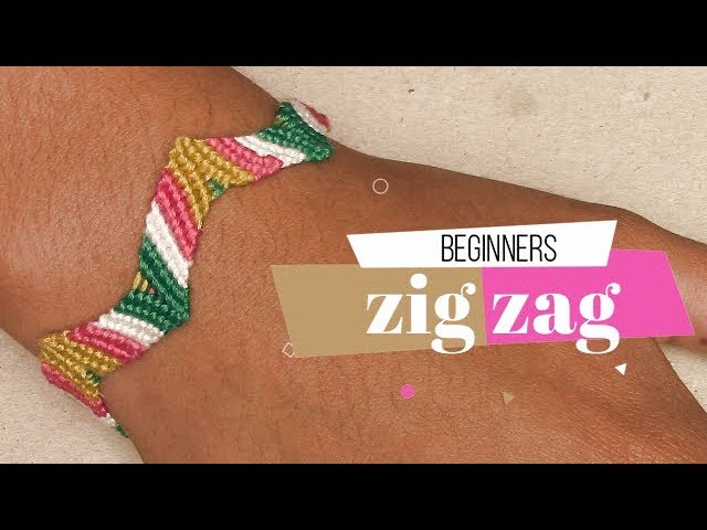 zig zag triangle bracelet tutorial (beginner) || friendship bracelets -  YouTube