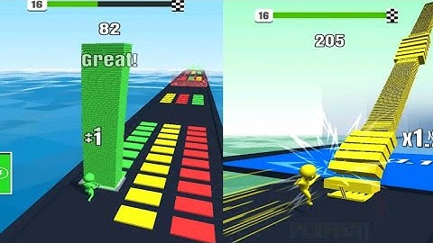 Stack Colors Game play Walkthrough All Levels Android ios - Level 1-1000 / Noob vs pro vs Hacker