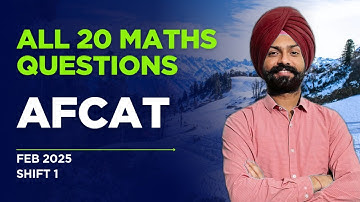 AFCAT Shift 1 feb 2025 maths paper analysis | All 20 questions asked in afcat examination