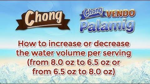 Chong Vendo Palamig: How to increase or decrease the water volume per serving