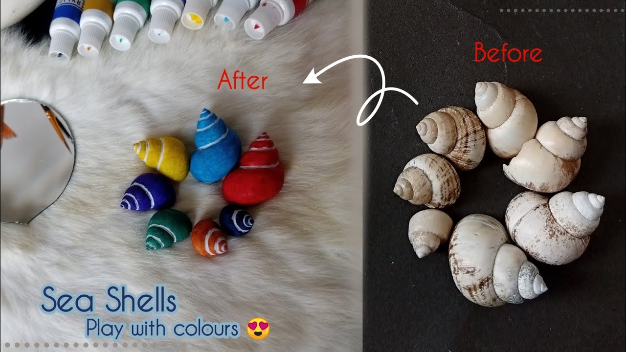 PAINTING on sea shells 😍 || Satisfying & cool idea for decoration 🤩 # ...