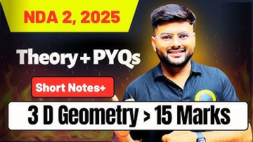 Three Dimensional Geometry One Shot For NDA I All Concept in 1 Video I NDA Ashish Sir A4S