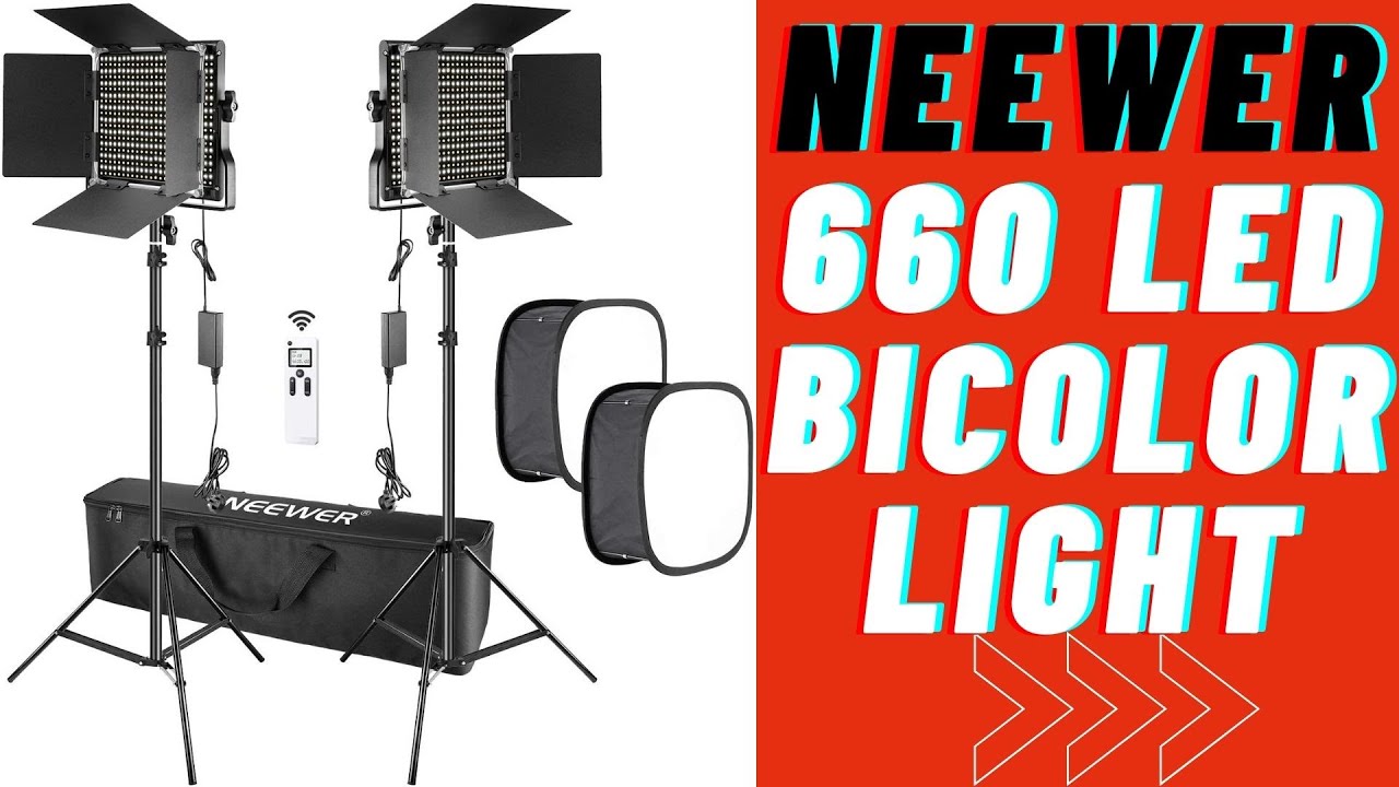 Neewer 660 RGB LED 2-Light Kit with Stands and Softboxes